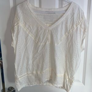 Prana White Eyelet Top
